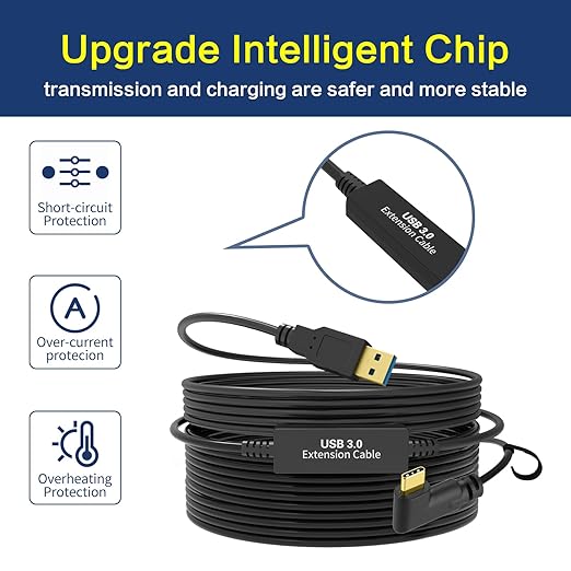 VR Link Cable 33 Feet, Compatible with Oculus Quest 2 Quest 3/Pro/Pico4 Accessories, USB 3.2 to Type C, for Meta/Quest 3/Steam VR Headset Gaming Connection PC,10M