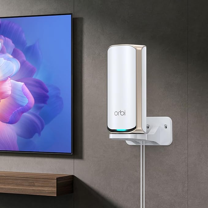 XLTTYWL Orbi WiFi 7 Wall Mount Kit, Orbit 7 Mount Bracket Optimize Space Compatible with Orbi Wi-Fi 7 Mesh Systems & All Net Gear Nighthawk Wi Fi 7 Routers(RBEWMB-10000S)
