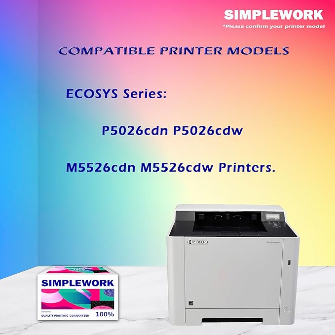 TK-5242 Toner High Capacity Cartridge Set (4Pack, 1BK/1C/1M/1Y) -1T02R70US0 1T02R7CUS0 1T02R7BUS0 1T02R7AUS0 for Kyocera ECOSYS P5026cdn P5026cdw M5526cdw M5526cdn Laser Printers.