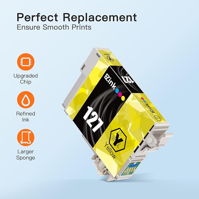 E-Z Ink Remanufactured Ink Cartridges Replacement for Epson 127 T127 to use with NX530 625 WF-3520 WF-3530 WF-3540 WF-7010 WF-7510 7520 545 645 (4 Large Black, 2 Cyan, 2 Magenta, 2 Yellow) 10 Pack