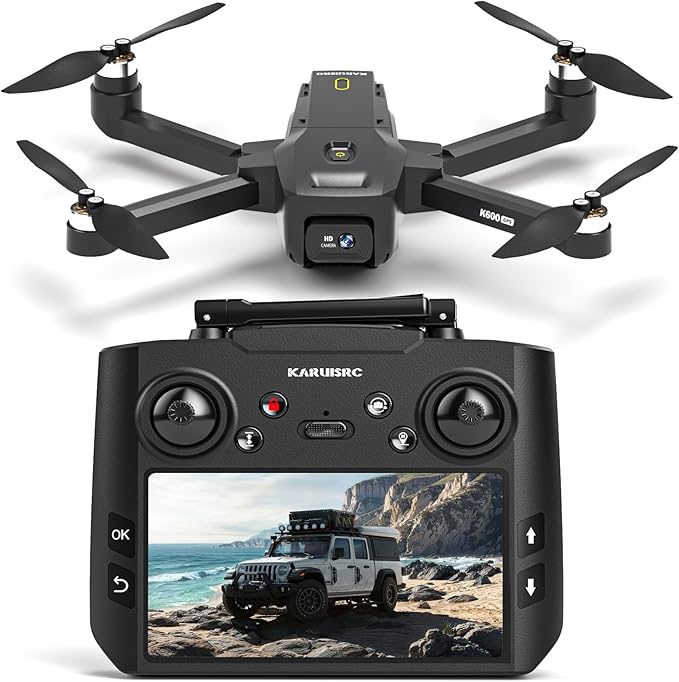 GPS Drones with Camera for Adults 1080P, 4.5"LCD Screen Control and Follow Me, 5GHz FPV Real-Time and GPS Auto Return, Up to 32G SD Card, RC Quadcopter drone Beginner, Long Flight Time Under 249g