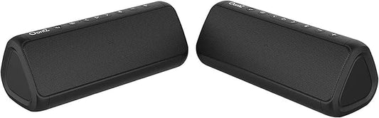 Angle 3 Pro Dual Waterproof Bluetooth Speaker 2-Pack - Powerful Party Speaker Set with 21W Output and 100Ft Range - Dual Stereo Sound by OontZ (Black)