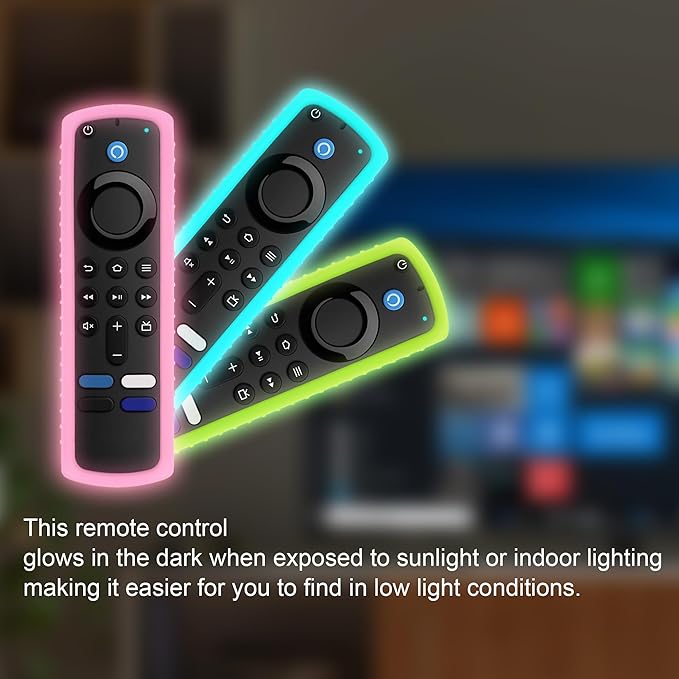 (3 Pack) Protective Cover for Fire TV Stick Remote, Friendly Silicone Material, DropProof, DustProof, Washable, Compatible with Most Models of Fire Stick 4k Remote Case, FireTV Remote Skin