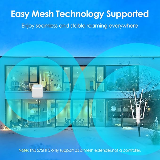 WAVLINK AC1200 Outdoor WiFi Extender, Long Range Dual Band 2.4/5GHz Outdoor WiFi Extender Signal Booster, IP65 Weatherproof Access Point with PoE, Support AP/Repeater/Router Mode for Camping Yard