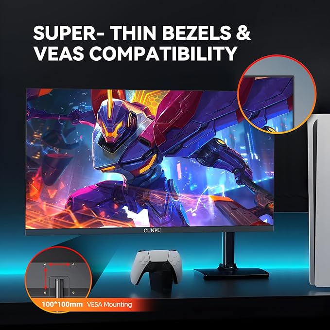 24 Inch 240Hz Gaming Monitor, 1080p FHD, Fast VA Panel, 1ms Adaptive Sync, Ultra Slim Frame, 16.7M Colors, sRGB 100%, HDMI 2.1 & DP 1.4, VESA, Eye Care, for PS5, Xbox, Gaming Computer Monitor
