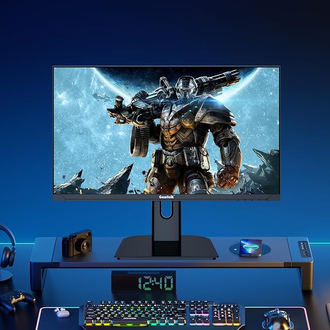 27 inch 2K QHD(2560×1440) PC Screen, 180Hz Gaming Monitor, 1ms Without Bezel, FreeSync,100% sRGB, 178° Wide Viewing Angle, HDMI2.0、DisplayPort, 75 * 75MM Wall Mount Compatible - Black
