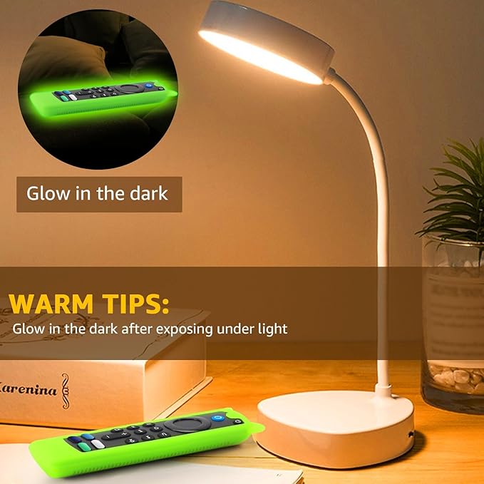 3 Packs Silicone Remote Cover Case Glow in The Dark, Anti-Slip Silicone Protective Case with Lanyard(Green & Blue & Pink)