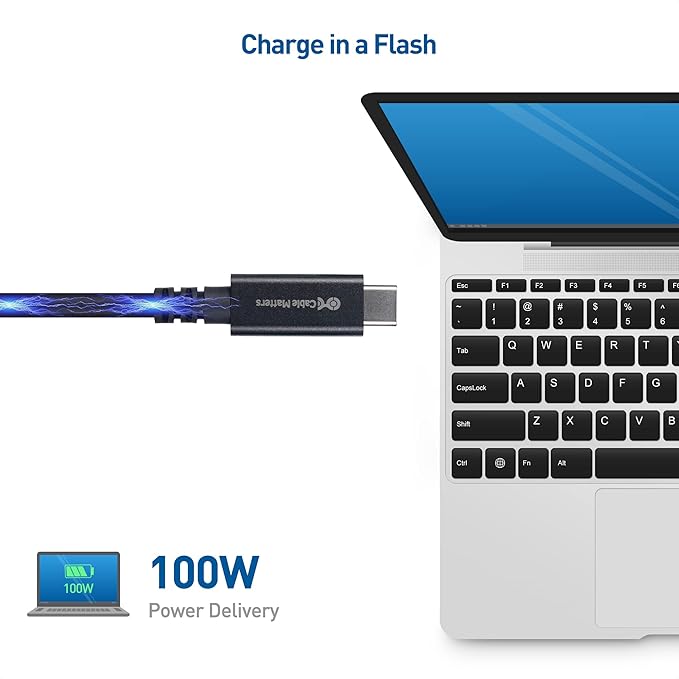 Cable Matters 40Gbps Active USB4 Cable 9.8 ft / 3m, Supports Up to [8K@60Hz / 4K@240Hz Video, 100W Charging, 40Gbps Data Transfer] Compatible with Thunderbolt 4, VR Headset, MacBook, XPS, Surface Pro
