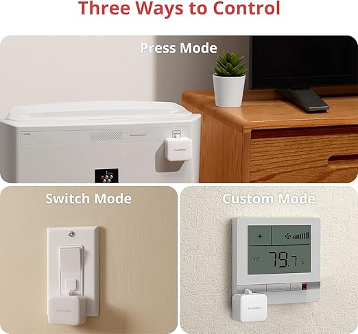 SwitchBot Smart Switch Button Pusher (White)-Bluetooth Fingerbot for Rocker Switch/One-Way Button, Automatic Light Switch, Timer and APP Control, Works with Alexa & WiFi When Paired with SwitchBot Hub