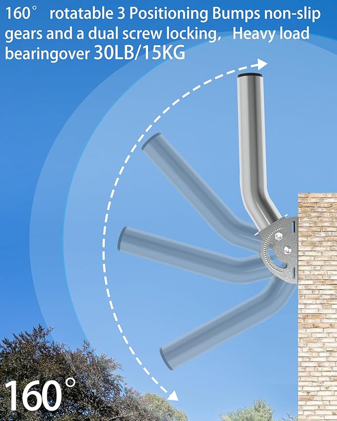 Universal Wireless Bridge Bracket Mount, 12‘’(H) - Φ1.38‘’ Pole and Wall Mounted Stainless Steel Antenna Mounting Bracket kit for Outdoor TV Antennas, Network WiFi Extender, Acess Point, CPE (2-Pack)