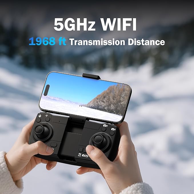 GPS Drone with 4K Camera for Adults IMX SENS Camera SD Card,Auto Return Home,Under 249g,Foldable RC Quadcopter GPS Professional Drones for Beginners,5G FPV Transmission Drone Follow Me