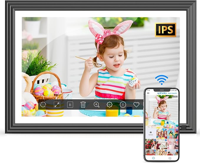 10.1-inch Digital Picture Frame Wi-Fi Digital Photo Frame - Digital Photo Album, 1280 * 800 IPS Touch Screen, 32GB, Auto-Rotate, Wall Mounted, Share Photo Video Via App Email, Warm Gifts for Family