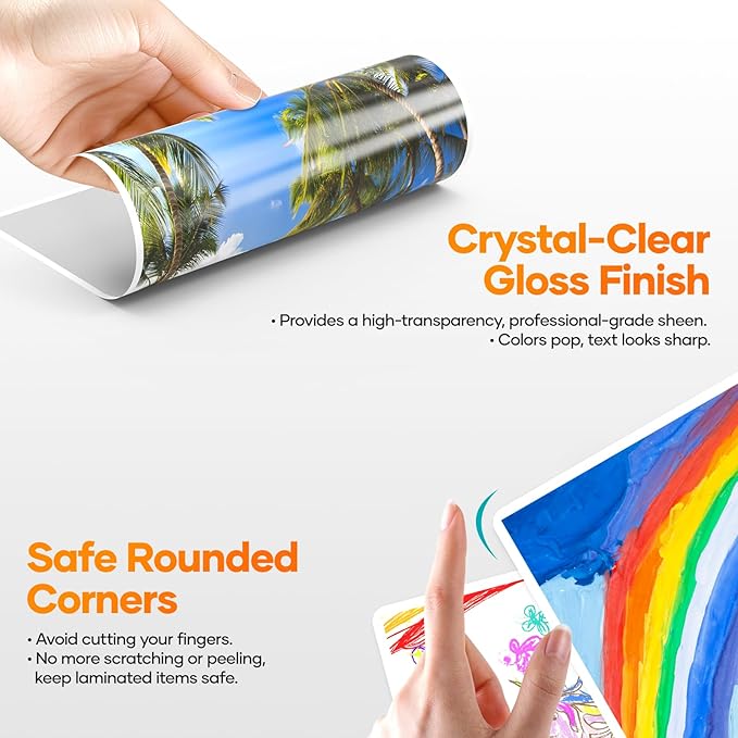 A4 Laminating Pouches, 8.5 x 11.9 Inch (216×303mm) 80 Mic, 50 Pack, Clear Thermal Laminating Sheets for Standard Laminators, Letter, Photo