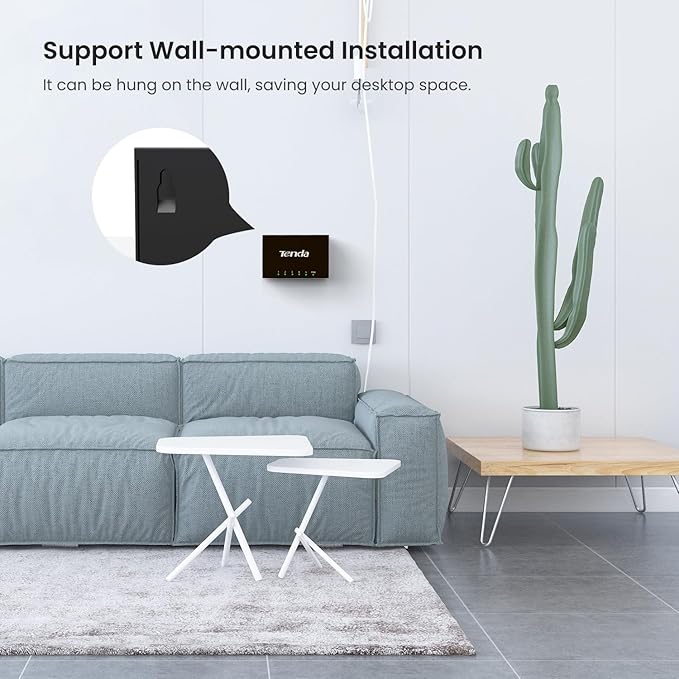 Tenda TEG1005D 5 Port Gigabit Switch, Unmanaged Ethernet Switch, Network Splitter with Traffic Optimization, Plug & Play, Fanless Metal Design Network Switch, Traffic Optimization(Grey)