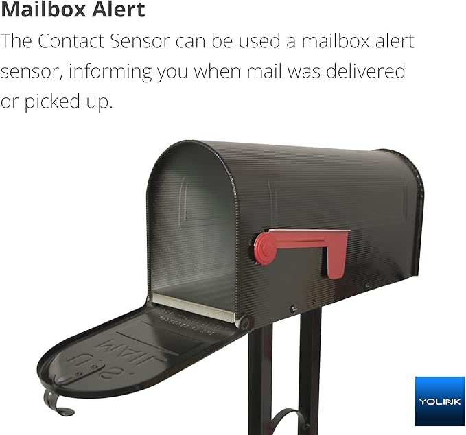 YOLINK LoRa Smart Outdoor Contact Sensor, Gate & Shed Door Sensor, Universal Contact-Closure Sensor, Email/SMS/Push Alerts, 1/4 Mile Range, Alexa, IFTTT, Home Assistant (Hub Required)