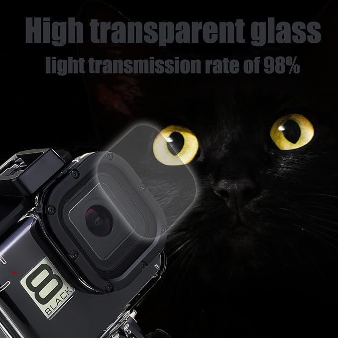 Waterproof Housing Case for GoPro Hero 8 Black - 60M(196ft) Protective Underwater Diving Shell Mount with 2 Cold Shoe Adapters Bracket Accessories Action Camera