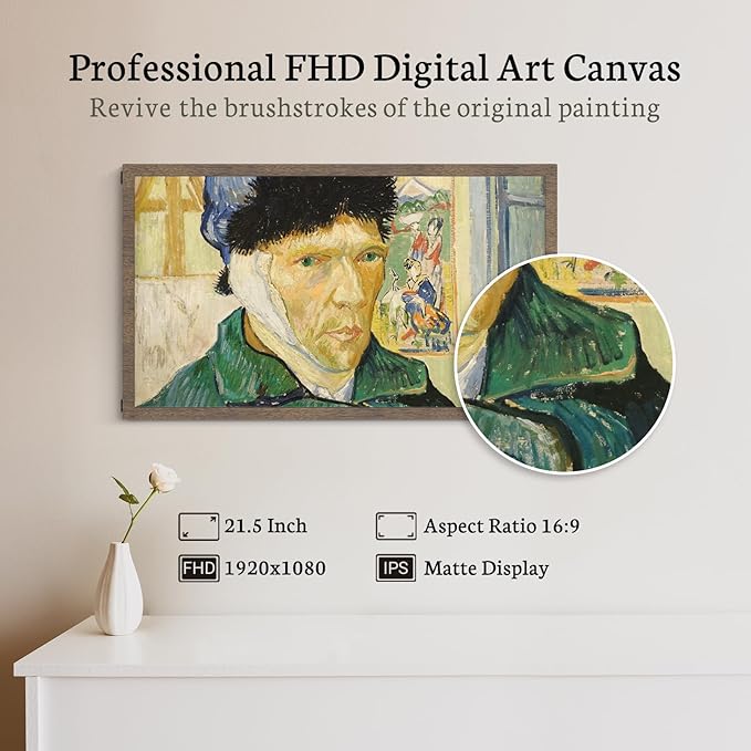 BSIMB Large Digital Picture Frame 21.5 Inch, 1920x1080 FHD WiFi Digital Photo Frame Electronic 32GB Remote Control, Share Pictures/Videos via App/USB/SD Easy Setup Gifts for Mom(Non-Touch), Dark Wood