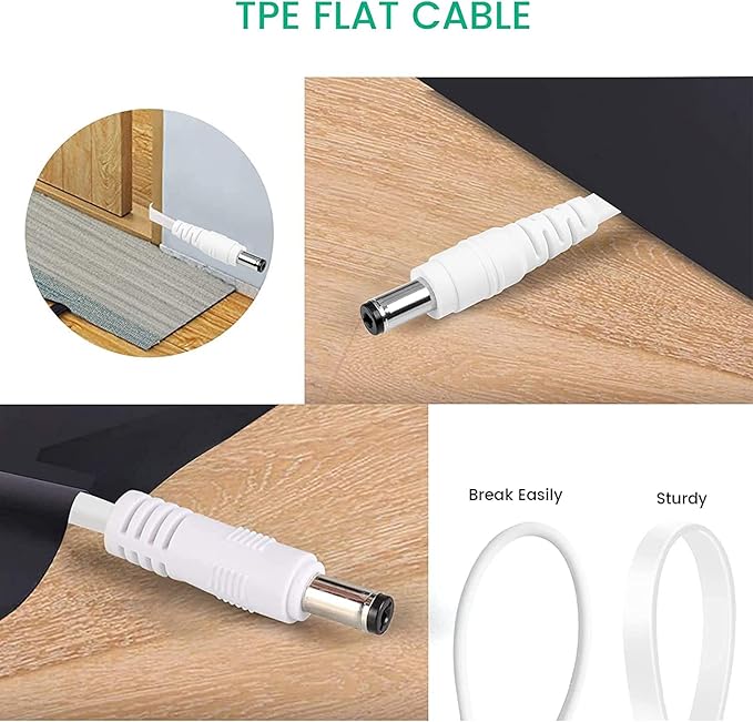 Power Extension Cord for Alexa Echo Dot 3rd Gen/Dot 4th Generation/Show 5, 10ft Long Flat Charger Cable