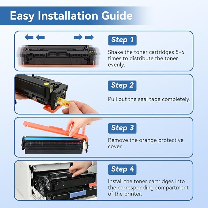 215A Toner Cartridges 4 Pack (with Chip) Compatible Replacement for HP 215A W2310A W2311A W2312A W2313A for Color Pro MFP M183fw M182nw M182n Pro M155a M155nw Printer (Black Cyan Magenta Yellow)