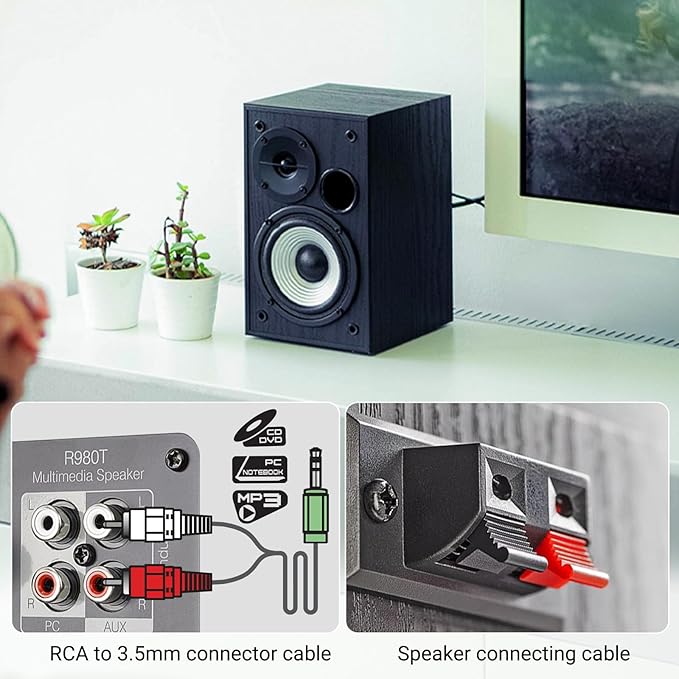 Edifier R980T 4" Active Bookshelf Speakers - 2.0 Computer Speaker - Powered Studio Monitor (Pair)