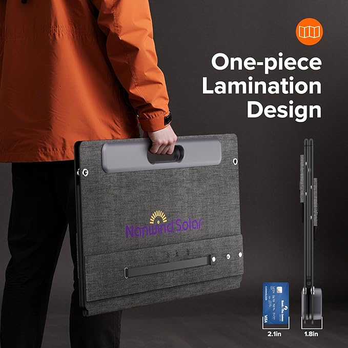 100W Portable Solar Panel for for Camping,RV,Off-Grid-23.5% Efficiency,Lightweight Foldable,USB-A,Type-C & XT60 Output,IP67 Waterproof,IEC Certified