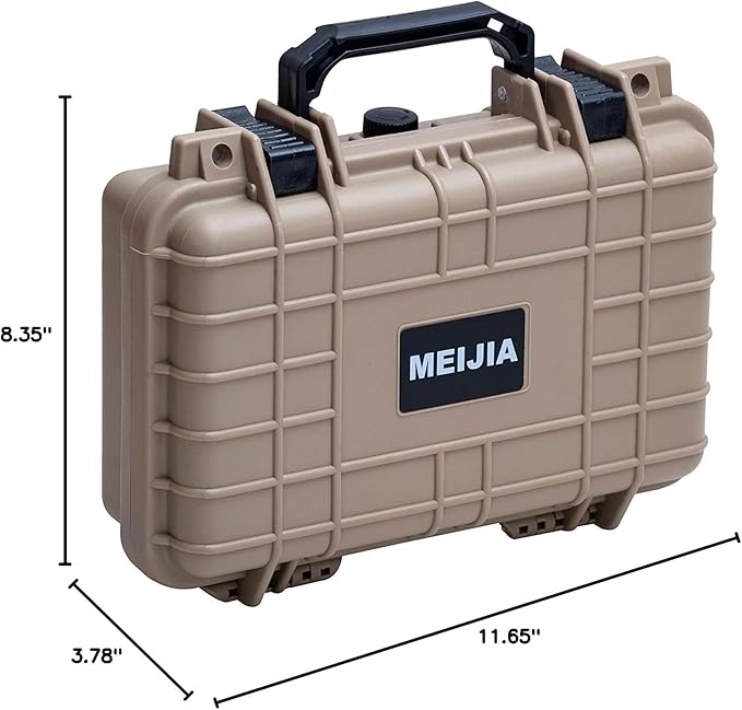 MEIJIA Portable All Weather Waterproof Protective Hard Case, Small Camera Case,Dry Case with Customizable Foam,Fit Use of Drones, Camera,Equipments, 11.65 ”x8.35”x3.78”