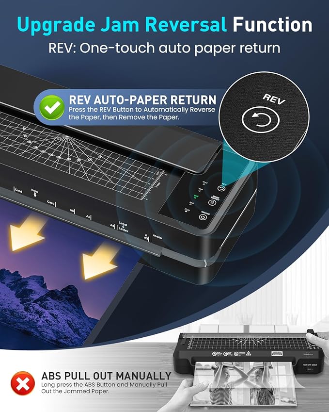 Qfun 3-10 Mil Thermal Laminator Machine 11x17 Heavy Duty Lamination Machine 4-Roller Commercial Laminating Machine 13 inch for Teacher, Large Laminate Machine with Laminating Sheets for Office School