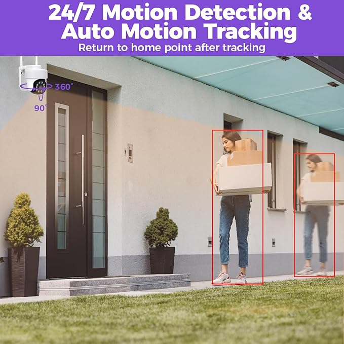 xmartO 16CH 14-Camera WiFi6 Security Camera System Wireless Outdoor/Indoor, 10CH 4K NVR with 4X 2K HD Dual Lens Cameras with Auto Tracking, 1TB HDD (Plug-in 24/7 Surveillance, Long Range WiFi)