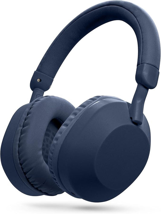 Gabba Goods Wireless Bluetooth Over-Ear Headphones – Deep Bass, 40mm Drivers, Built-in Mic, FM Radio, SD Card Playback, USB-C Fast Charging, 6H Playtime, Lightweight Comfort (Blue)