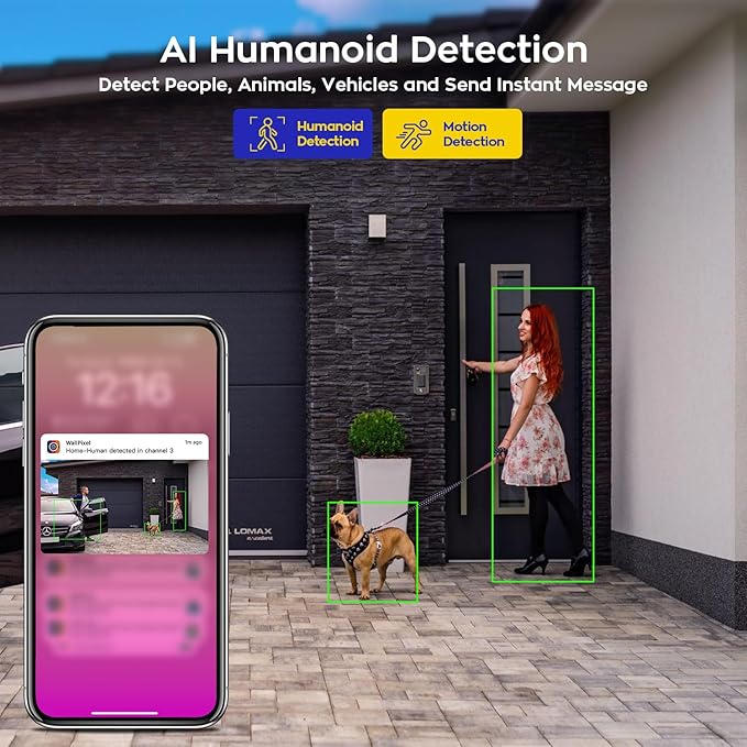 xmartO [Dual-CAM 180+° FOV] 6MP 2-in-1 WiFi 6 Home Security Camera with AI Tracking, Pan Tilt Zoom, 5G Dual Band, Bluetooth Easy Setup (Standalone & Groupable CAM)