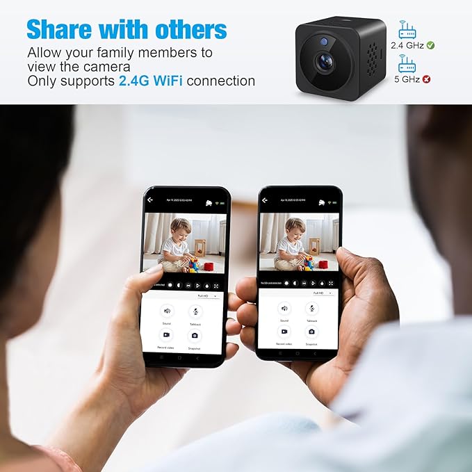 Hidden Camera Spy Camera,1080P HD Mini Nanny Cam for Home/Office with Night Vision, App Control WiFi Indoor Security Cameras, Motion Detection,Wireless Remote Viewing Cam