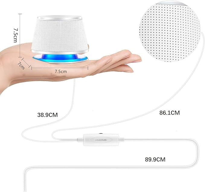 Sanyun SW102 Computer Speakers, 5Wx2, Deep Bass in Small Body, Stereo 2.0 USB Powered 3.5mm Aux Multimedia Speakers, Built-in Bottom Bass Radiators, PC Laptop Desktop Speakers, White