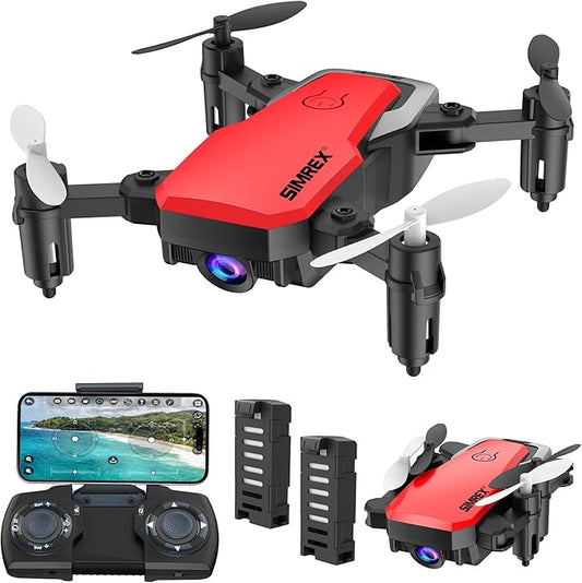 X300C Mini Drone with Camera 720P HD FPV, RC Quadcopter Foldable Drone With Altitude Hold, 3D Flip, Headless Mode, Gravity Control and 2 Batteries, Gifts for Kids, Adults, Beginner (Red)