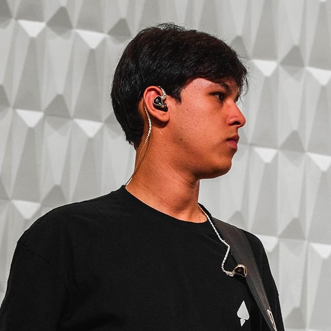 KZ ZAS 7BA+1DD in Ear Monitor, Wired Earbuds 8 Hybrid Drivers HiFi Bass Headphones Clear Sound Secure Fit Earphone 8 Core Cable Professional IEM (Without Mic, Black)