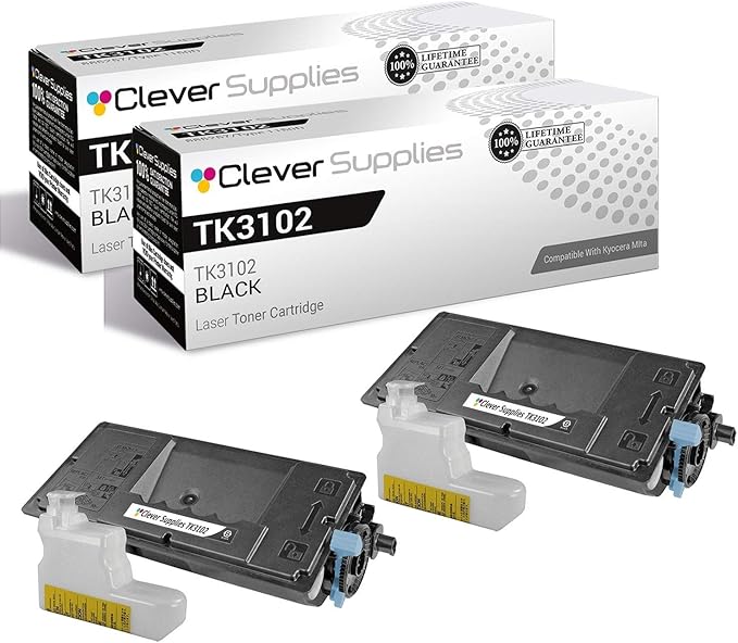 CS Replacement Toner Cartridge Compatible with Kyocera-Mita TK3102 Black ECOSYS M3040idn, ECOSYS M3540idn, FS-2100DN Black 2 Pack