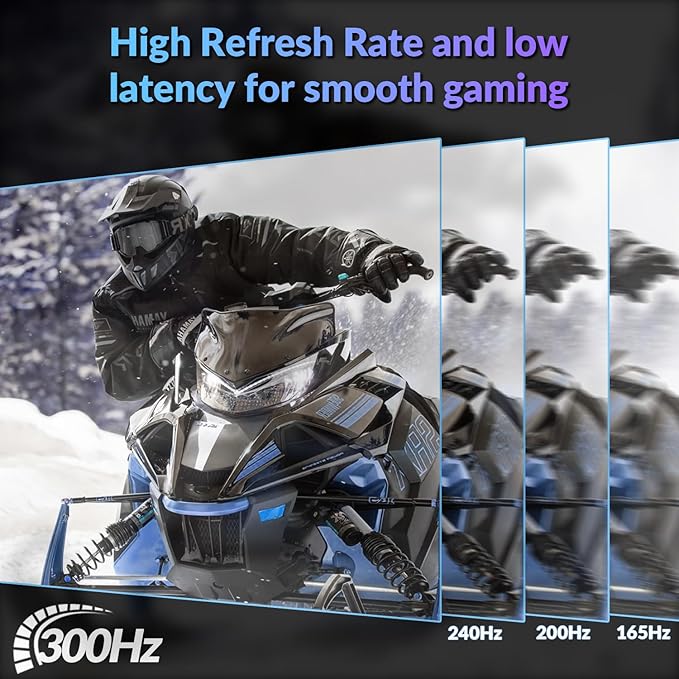 ZZA 27 inch White Gaming Monitor,300Hz Curved Monitor,Full HD 1080P White Computer Monitor,Eye-Care Display with HDMI,DP,FreeSync,Wall Mountable for Gaming and Office