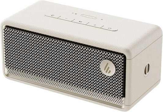 Edifier ES60 Bluetooth Speaker, Portable with Stereo Pairing, IP66 Dustproof & Waterproof 9H Playtime BT5.4 34W RMS Dual Device Connection Ambient Light for Home Party Outdoor Beach – Ivory