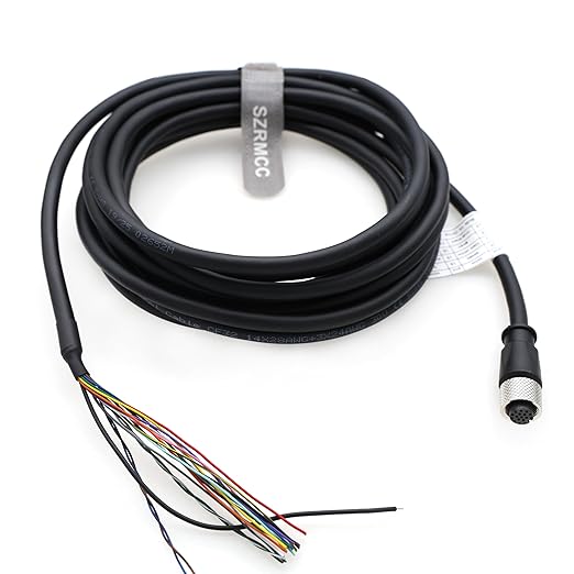 SZRMCC M12 A Code 17 Pin Female to Open Vision Sensor Cable for Cognex in-Sight 3D-L4000 Sick Visionary-T 3D/2D HIKROBOT ID3000 Code Reader SC3000/SC2000E MV-SC6050C Machine Vision