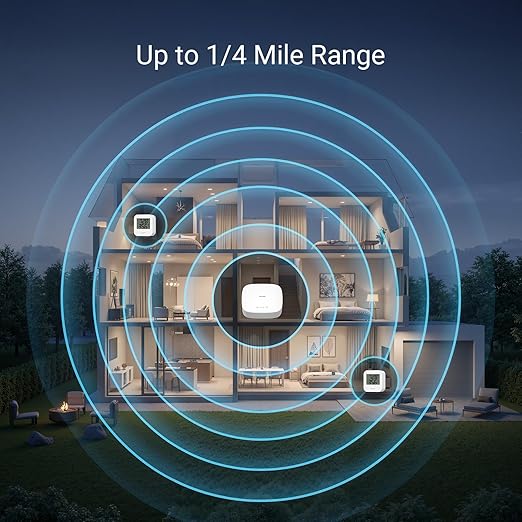 YoLink Smart Temp & Humidity Sensor, LoRa Long Range, 2 Year Battery, Indoor Monitoring for Wine Cellar, Bedroom, Nursery, Greenhouse, RV, with App, Email & SMS Alerts, Alexa IFTTT, 2 Pack + Hub