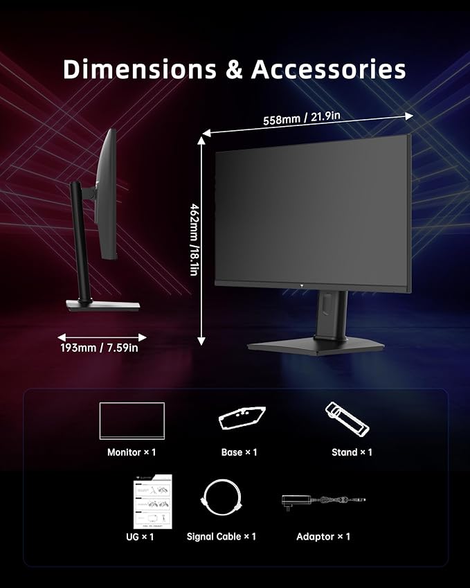 KTC 24.5 Inch 300Hz Gaming Monitor - FHD 1080P Fast IPS PC Monitor Gaming 1ms, Adaptive Sync, HDR, 240Hz Monitors Gamer with Display Port1.4x1 HDMI 2.0x2, 119% sRGB, VESA Mount, DP Cable, H25Y7