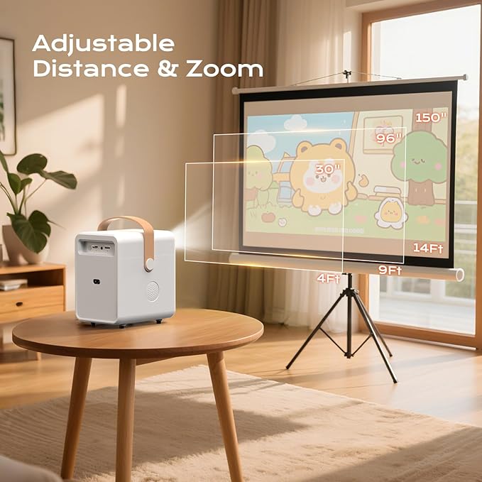 BESGEER Mini Projector WiFi for Tufting, 5.2 Built-in Bluetooth Portable Projector with HDMI/Audio/USB, 1080p Projector for Tracing Projection on Home DIY Rug Cloth Carpet