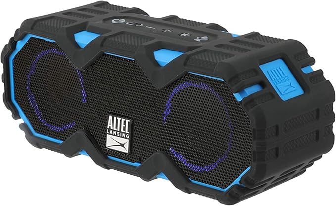 Altec Lansing LifeJacket Mini - Waterproof Bluetooth Speaker with Lights, Portable Wireless Speaker for Pool, Beach, Hiking, Sports, Camping, 16 Hour Playtime, Floats in Water