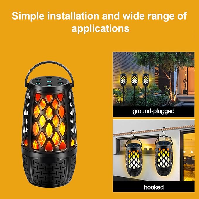 Upgraded Outdoor Speakers, Wireless Speakers with Bluetooth Outdoor Gift for Men, Wireless Speaker Multi-Sync up to 100 Speakers with Colorful Light, HD Stereo, Stake, Hook for Patio/Yard/Porch