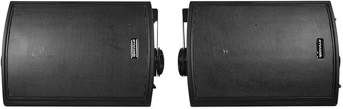 Rockville Pair HP5S BK 5.25" Outdoor/Indoor Wall Mount Speakers, 140W RMS/420W Peak, IPX44 Weatherproof, Swivel Brackets, for Patio, Home, or Commercial Use