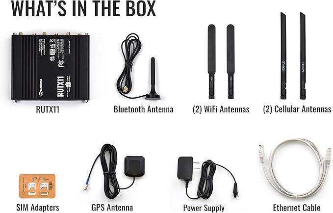 Teltonika RUTX11 Industrial 4G LTE Router - Dual SIM, Gigabit Ethernet, Dual-Band WiFi, VPN & RMS Support (RUTX11100400)