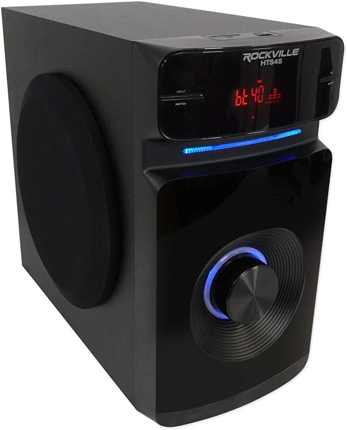 Rockville HTS45 800w 5.1 Channel Home Theater Audio System, Bluetooth Connectivity, USB/SD Playback, Wall-Mountable Speakers, for Home Entertainment
