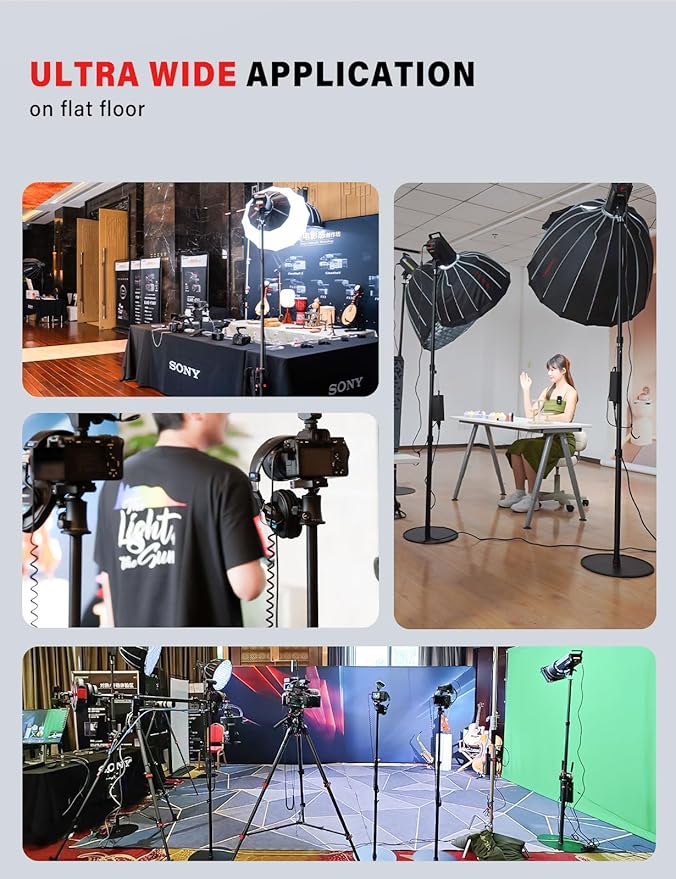 IFOOTAGE A400 Round Base Monopod, 79'' Aluminum Photography Light Stand Flat Base, Camera Tripod Stand for DSLR Camera, Light, Webcam, Live Streaming, Vlogging, Payload 10KG/22LBS (3 Pack)