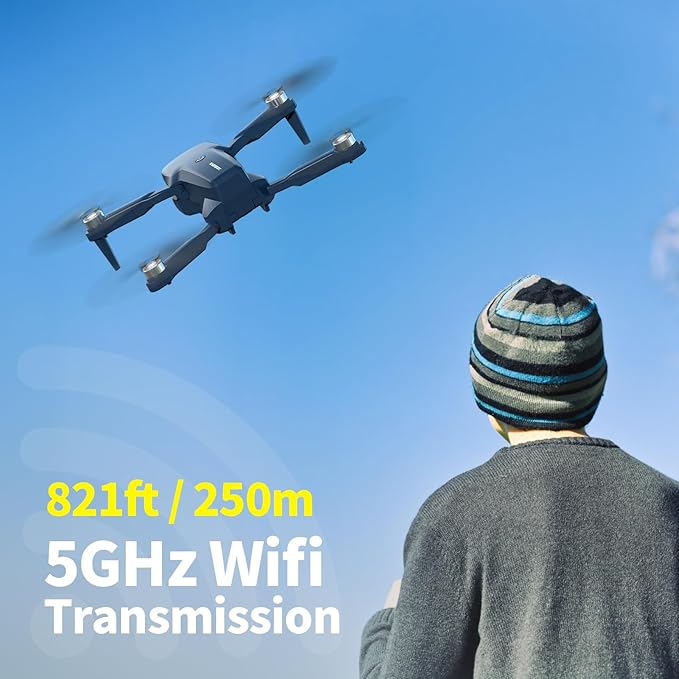 K417 Drone with Camera 1080P HD,Blue LED Lights AI Drones,90° Electric Adjustable with 2 Cameras for Adults,FPV Transmission,Remote Control Quadcopter with Altitude Hold for Beginners,Carry Case