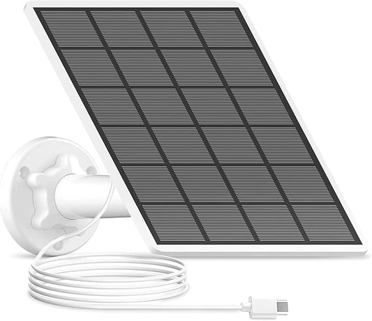 ANRAN 3W Solar Panel with 3M Micro USB & Type-C Port Cable, Compatible with Rechargeable Battery Powered Security Cameras CCTV Cameras, IP65 Waterproof, 360°Adjustable Mounting, Outdoor