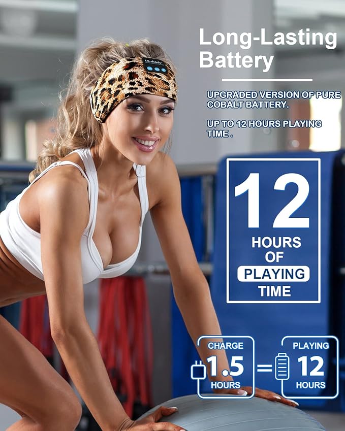 LC-dolida Sleep Headphones Bluetooth, Sleep Headphones Sleep with Thin HD Stereo Speakers Perfect for Side Sleepers, Sport, Yoga, Travel Best Gift Ideas Perfect for Sports